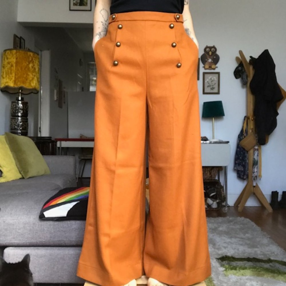 ASOS High Waisted Wide Leg Sailor Trousers